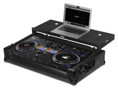 UDG Ultimate Flight Case Pioneer DJ DDJ-REV7 Black Plus (Laptop Shelf + Wheels)
